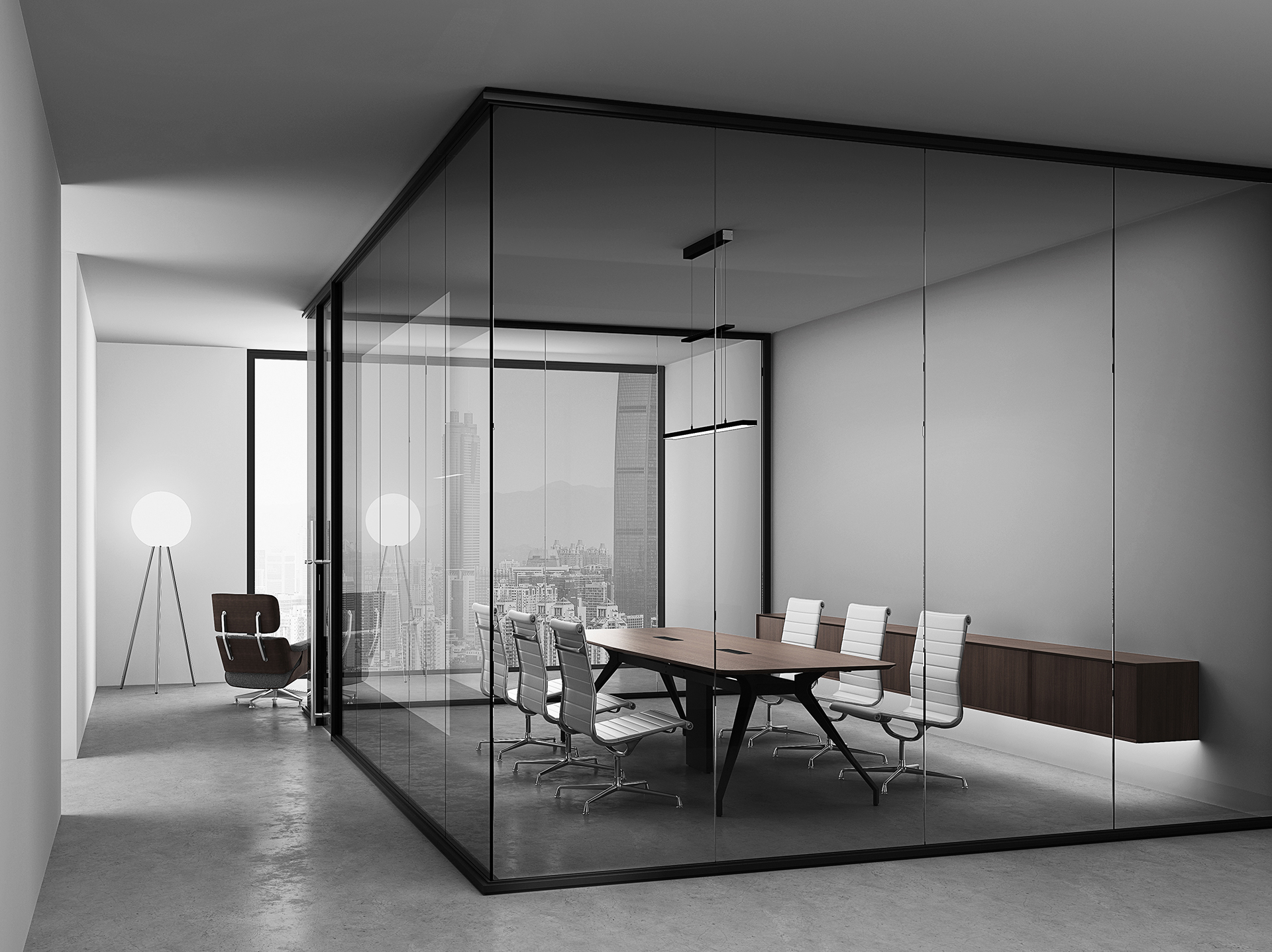 Modern office partitions in the office furniture industry